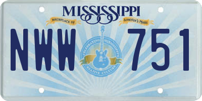 MS license plate NWW751