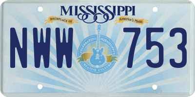 MS license plate NWW753
