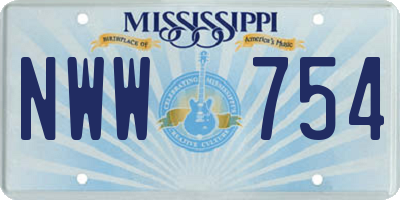 MS license plate NWW754