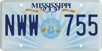 MS license plate NWW755
