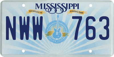 MS license plate NWW763