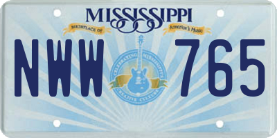 MS license plate NWW765