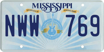 MS license plate NWW769