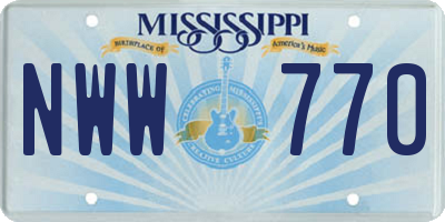 MS license plate NWW770