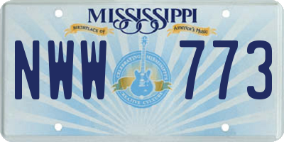MS license plate NWW773