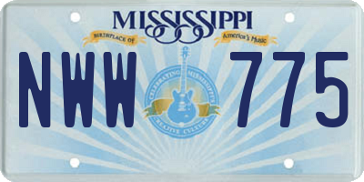 MS license plate NWW775