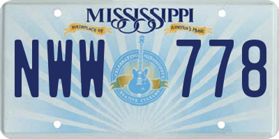 MS license plate NWW778