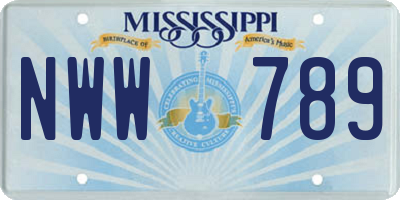 MS license plate NWW789