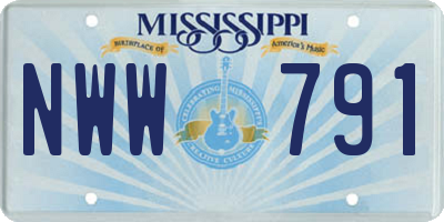 MS license plate NWW791