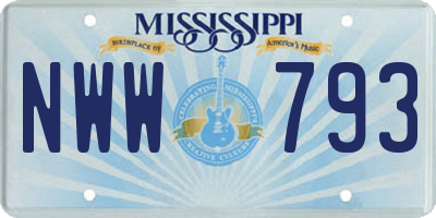 MS license plate NWW793