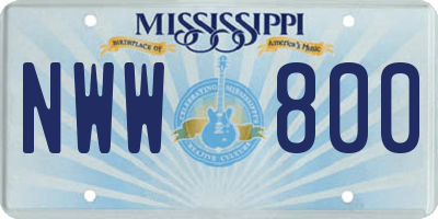 MS license plate NWW800