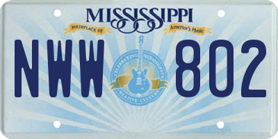 MS license plate NWW802