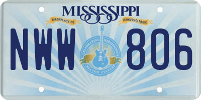 MS license plate NWW806
