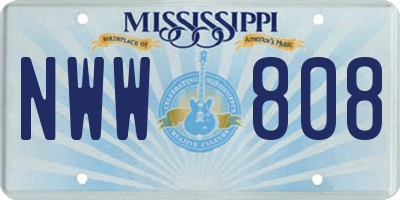 MS license plate NWW808