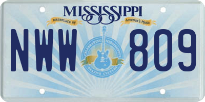 MS license plate NWW809