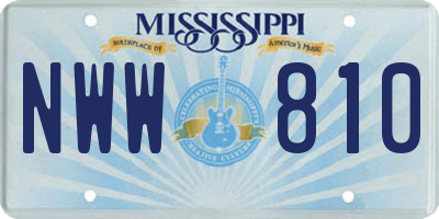 MS license plate NWW810