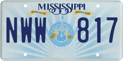 MS license plate NWW817