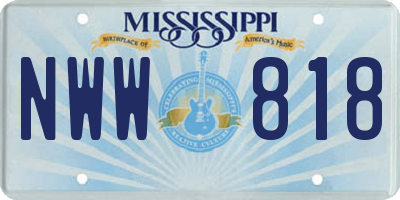 MS license plate NWW818