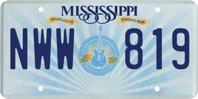 MS license plate NWW819