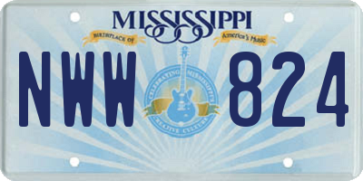 MS license plate NWW824