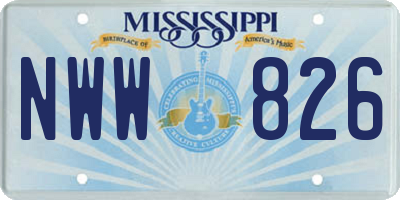 MS license plate NWW826