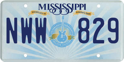 MS license plate NWW829