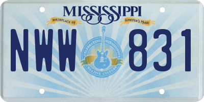 MS license plate NWW831