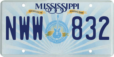 MS license plate NWW832