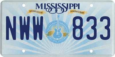 MS license plate NWW833