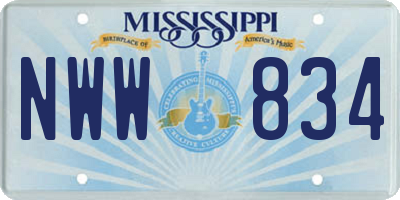 MS license plate NWW834