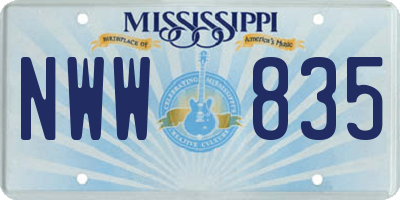 MS license plate NWW835