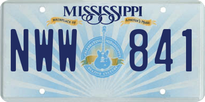 MS license plate NWW841