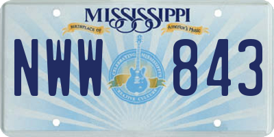 MS license plate NWW843