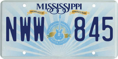 MS license plate NWW845