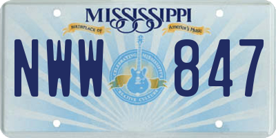 MS license plate NWW847