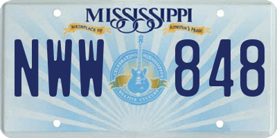 MS license plate NWW848