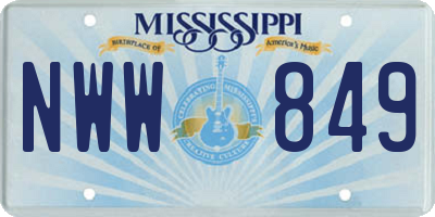 MS license plate NWW849