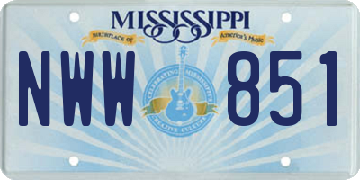 MS license plate NWW851