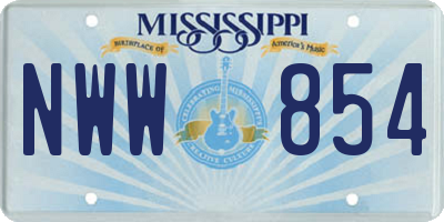 MS license plate NWW854