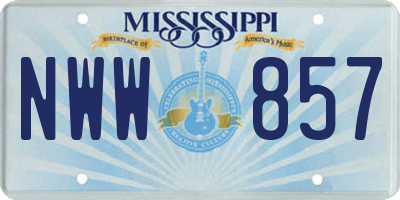 MS license plate NWW857