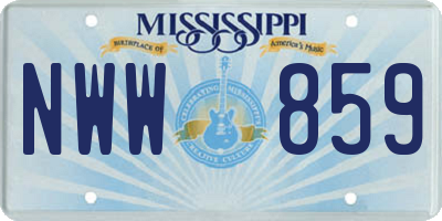 MS license plate NWW859