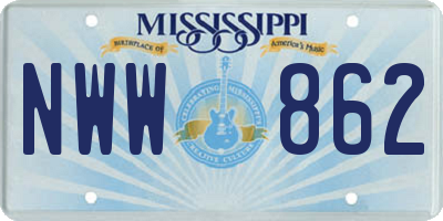 MS license plate NWW862