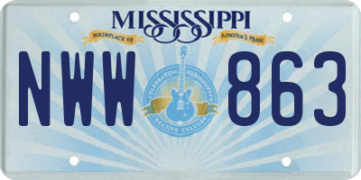MS license plate NWW863