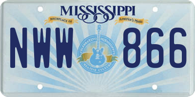 MS license plate NWW866