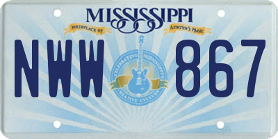 MS license plate NWW867