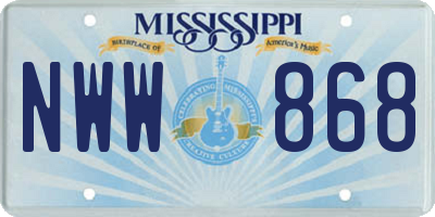 MS license plate NWW868