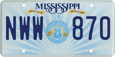 MS license plate NWW870