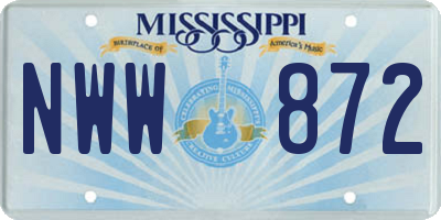 MS license plate NWW872