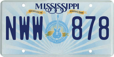 MS license plate NWW878