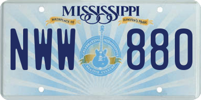 MS license plate NWW880